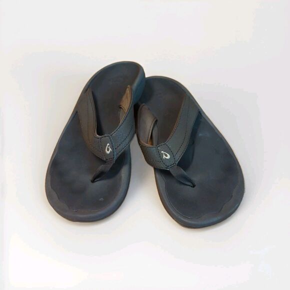 Olukai Ohana Flip Flops Sandals Womens 7 Brown Leather Slip On Summer Beach - Picture 1 of 5